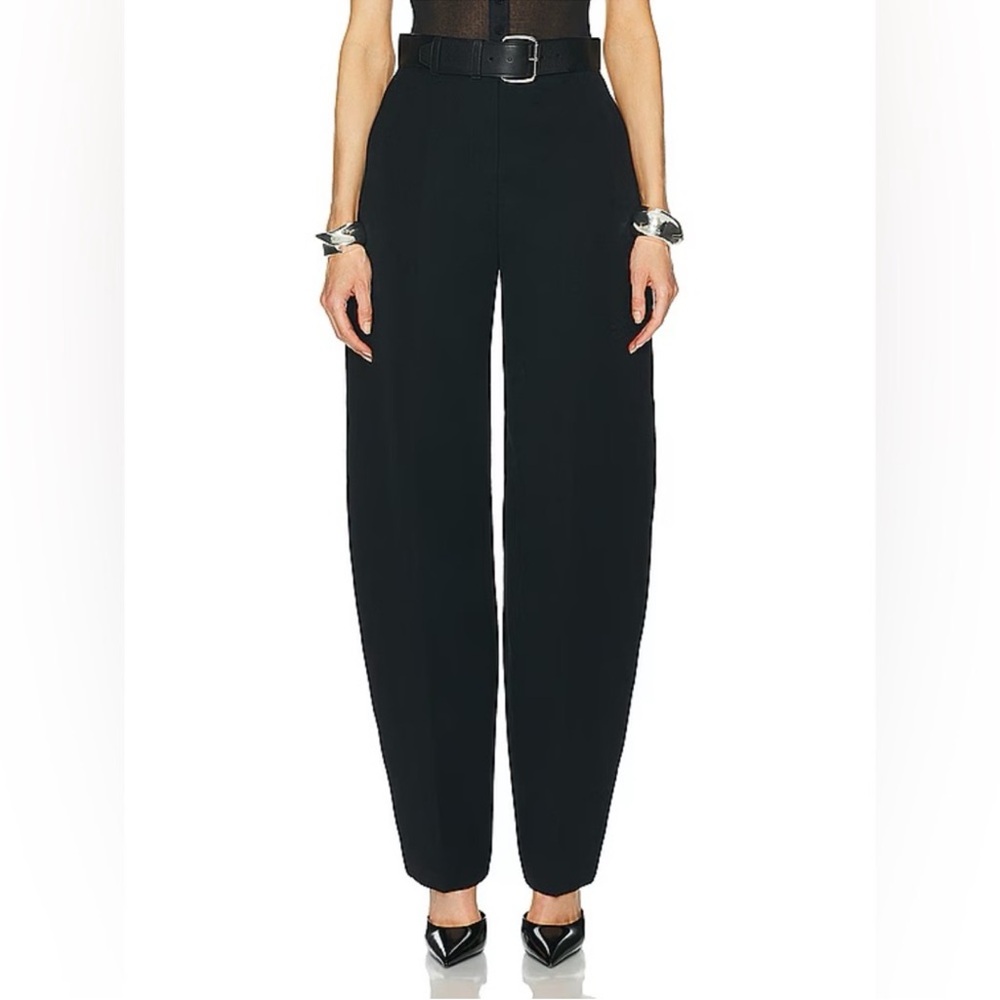 Alexander Wang Black High Waist Barrel Leg Wool Pants